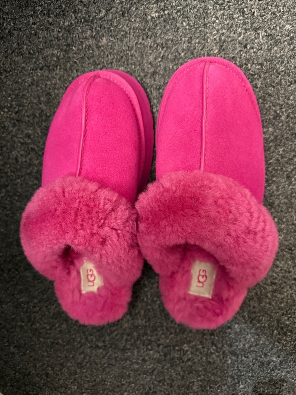 UGG Hot Pink Shearling Slip-On Slippers size 8